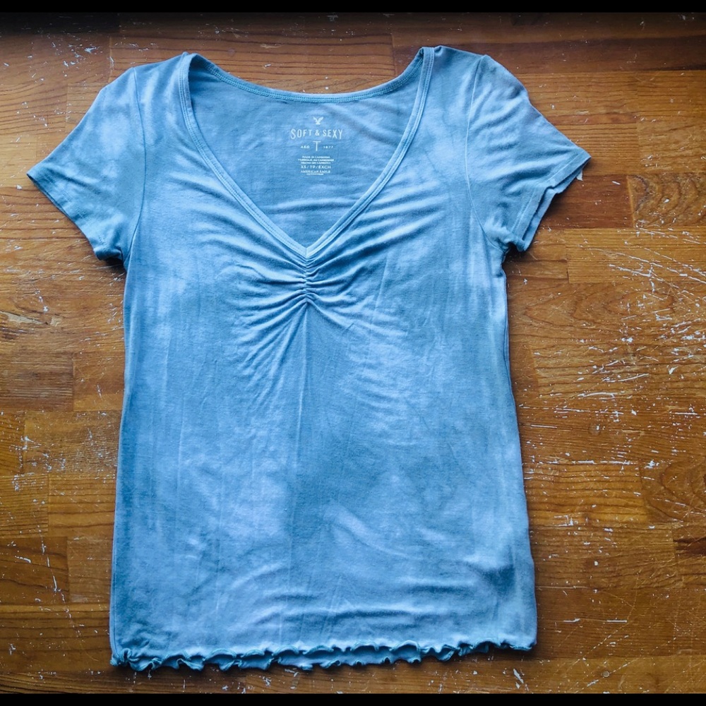 American Eagle soft & sexy blue and white tie dye